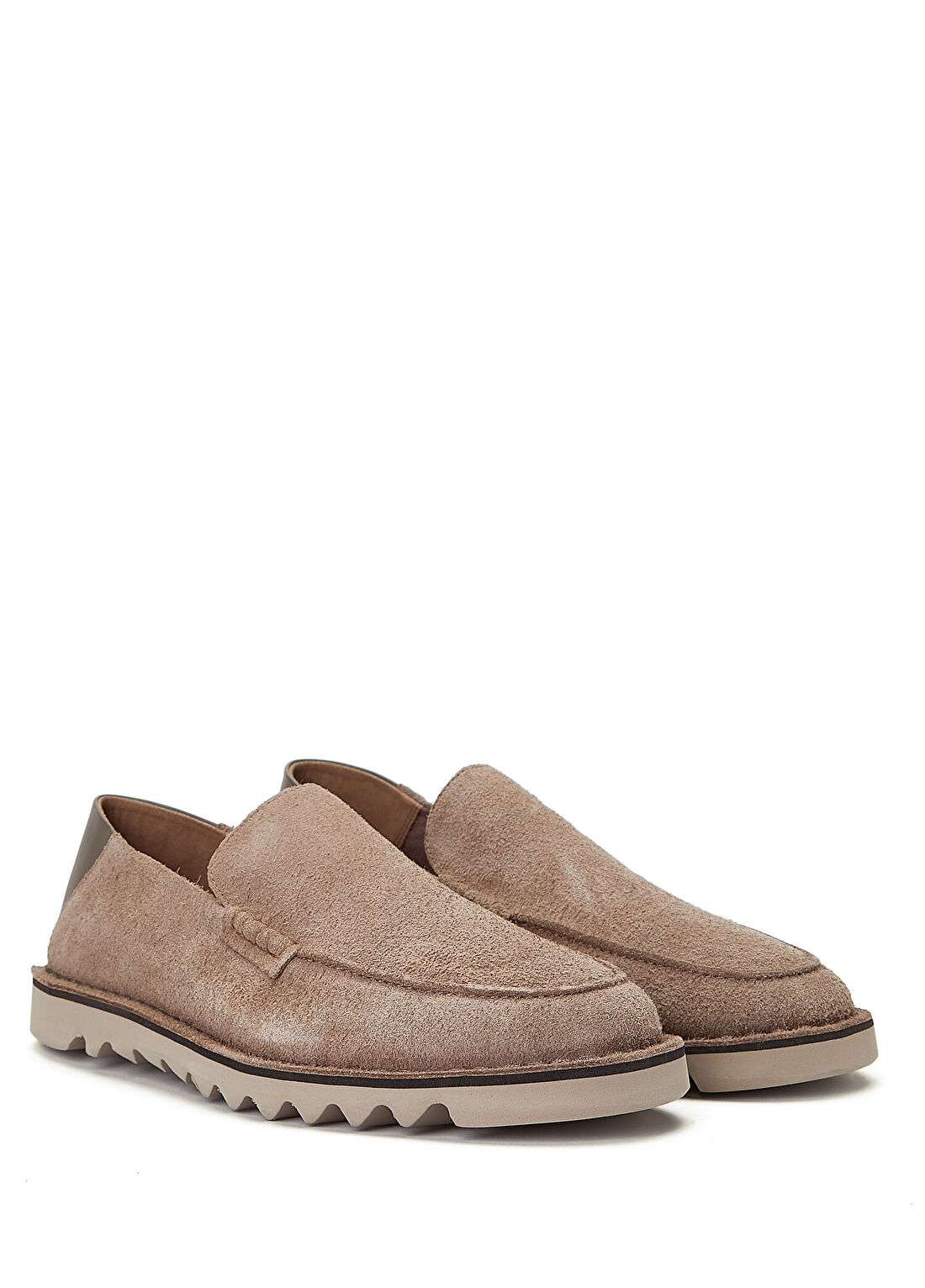 AllSaints Bej Erkek Nubuk Loafer görsel 2