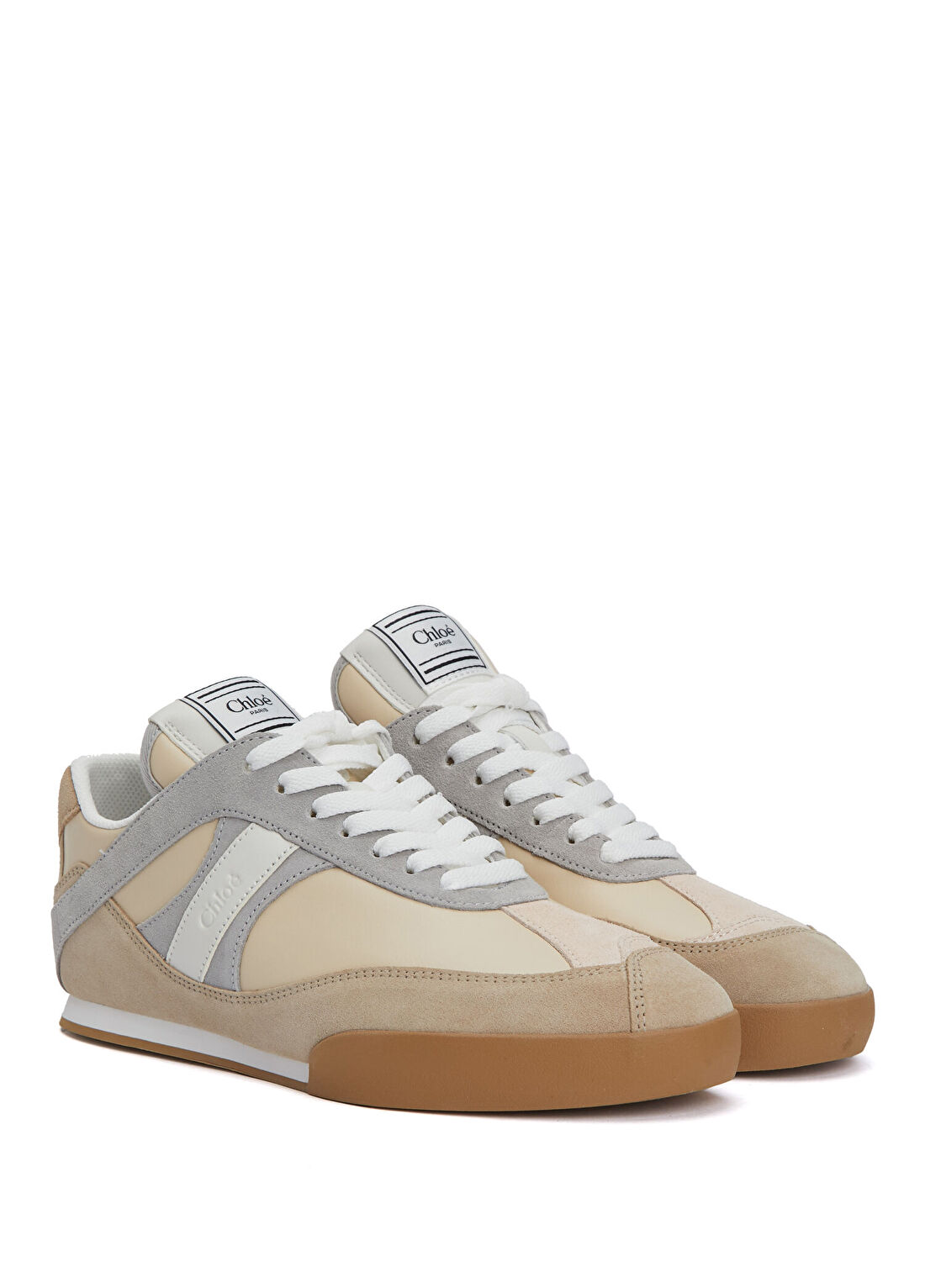 Chloe Kick Gri Bej Kadın Deri Sneaker görsel 2