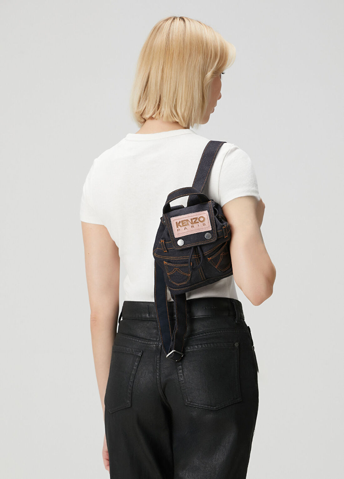 Kenzo Lacivert Kadın Denim Sırt Çantası görsel 2