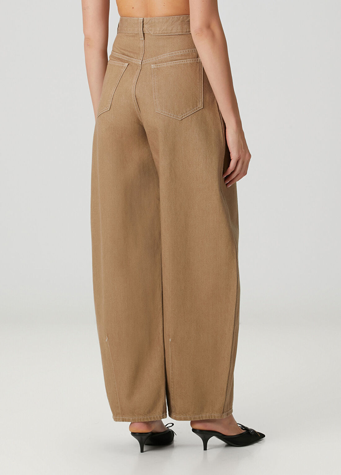 Jacquemus De Nimes The Ovalo Bej Jean Pantolon görsel 4