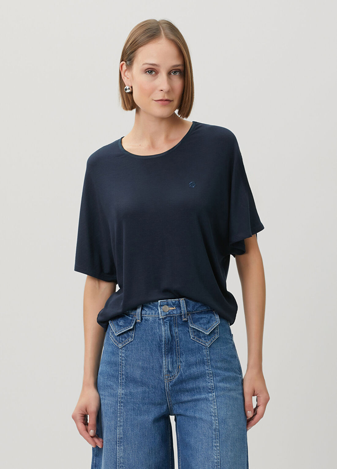 Boss Lacivert Jersey Pijama Üst görsel 3