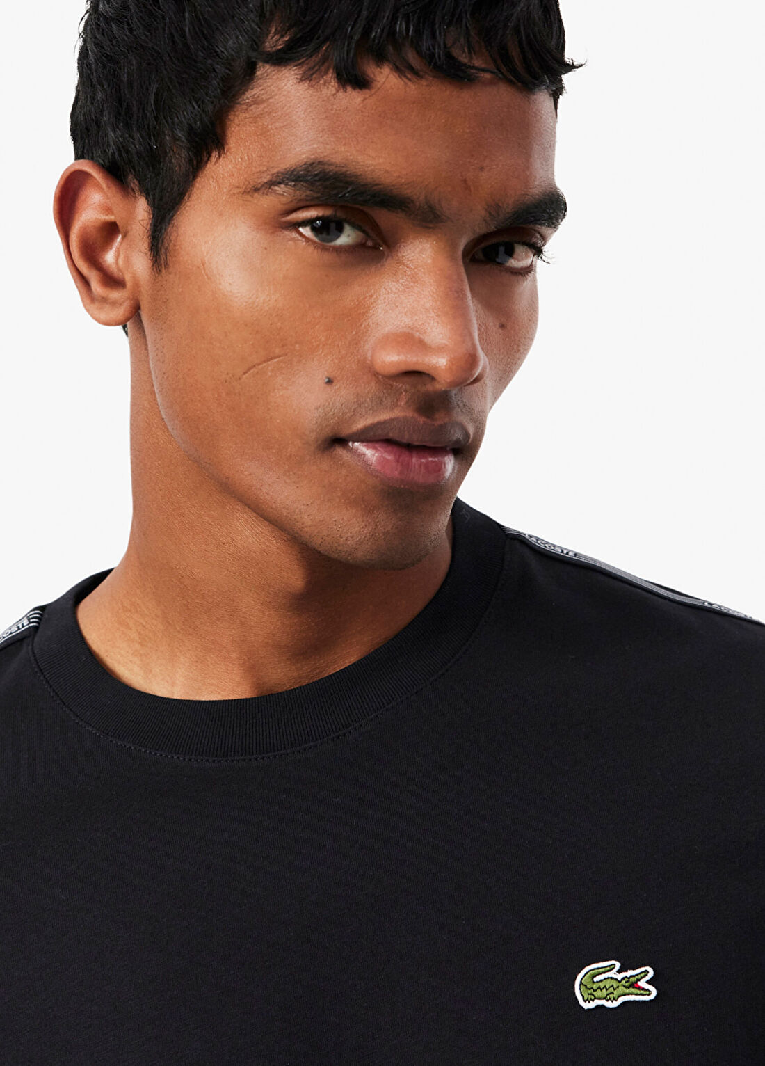 Lacoste Erkek Regular Fit Bisiklet Yaka Siyah T-Shirt görsel 2