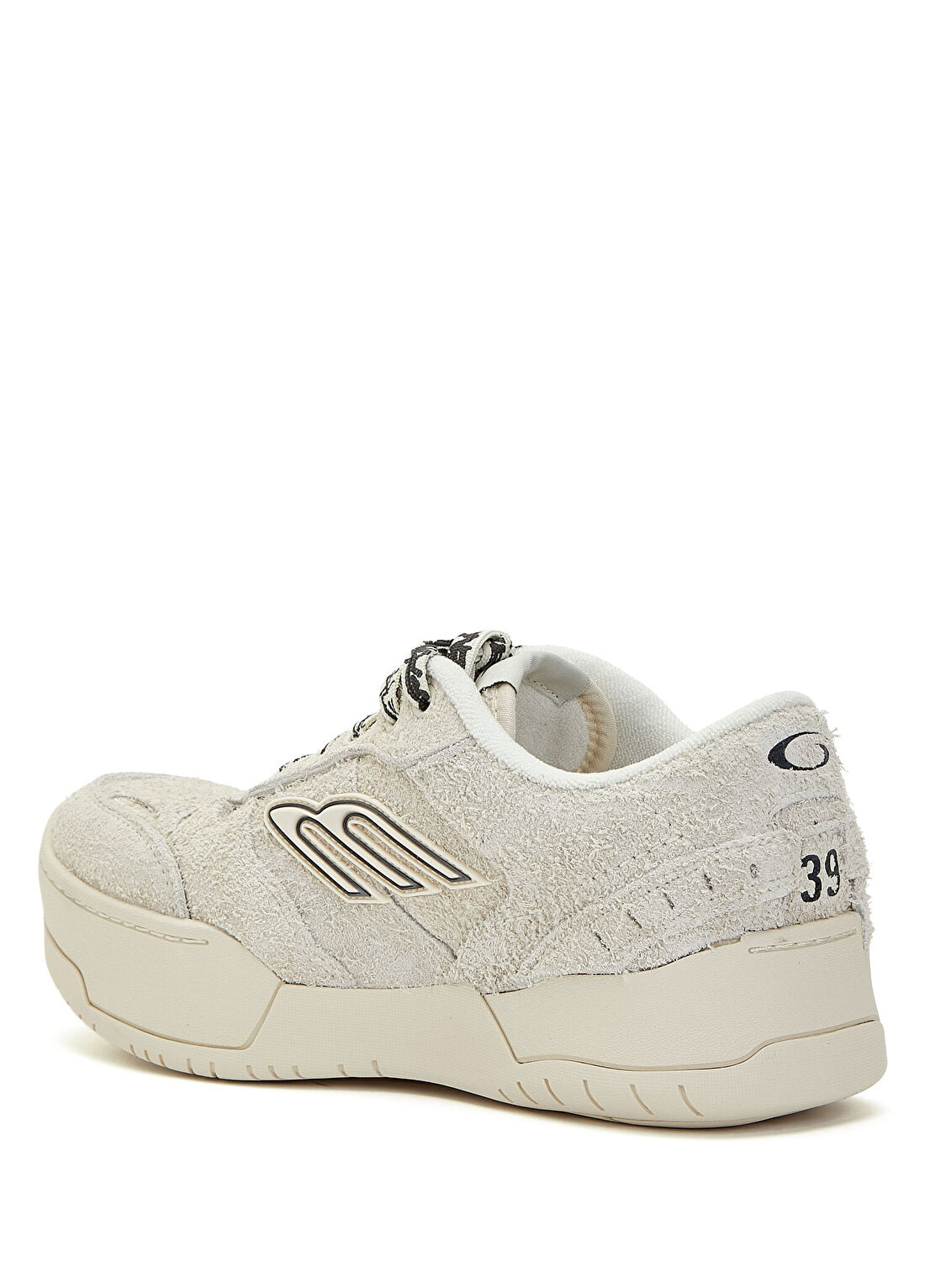 Balenciaga Hamptons Bej Siyah Kadın Deri Sneaker görsel 3