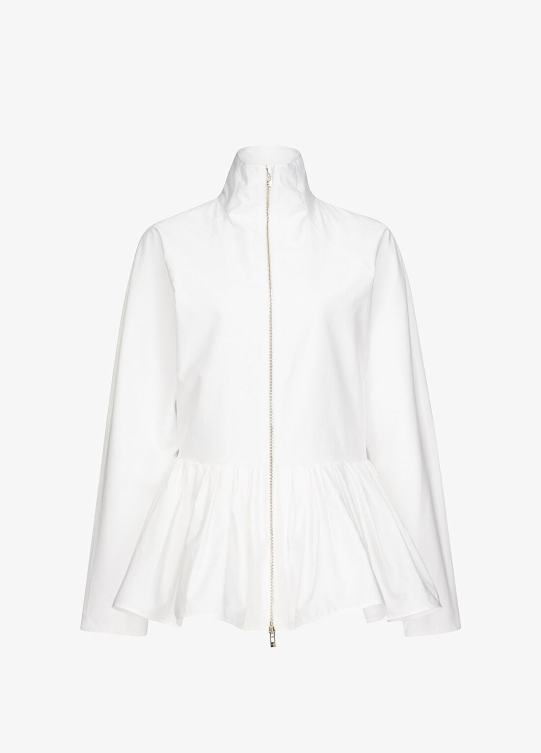 Alaïa Beyaz Peplum Detaylı Poplin Ceket