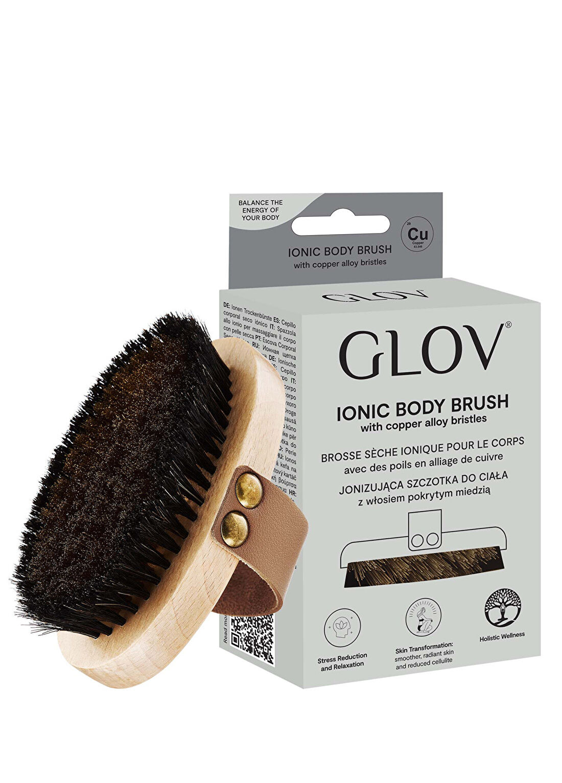 Glov Ionic Dry Body Brush Black