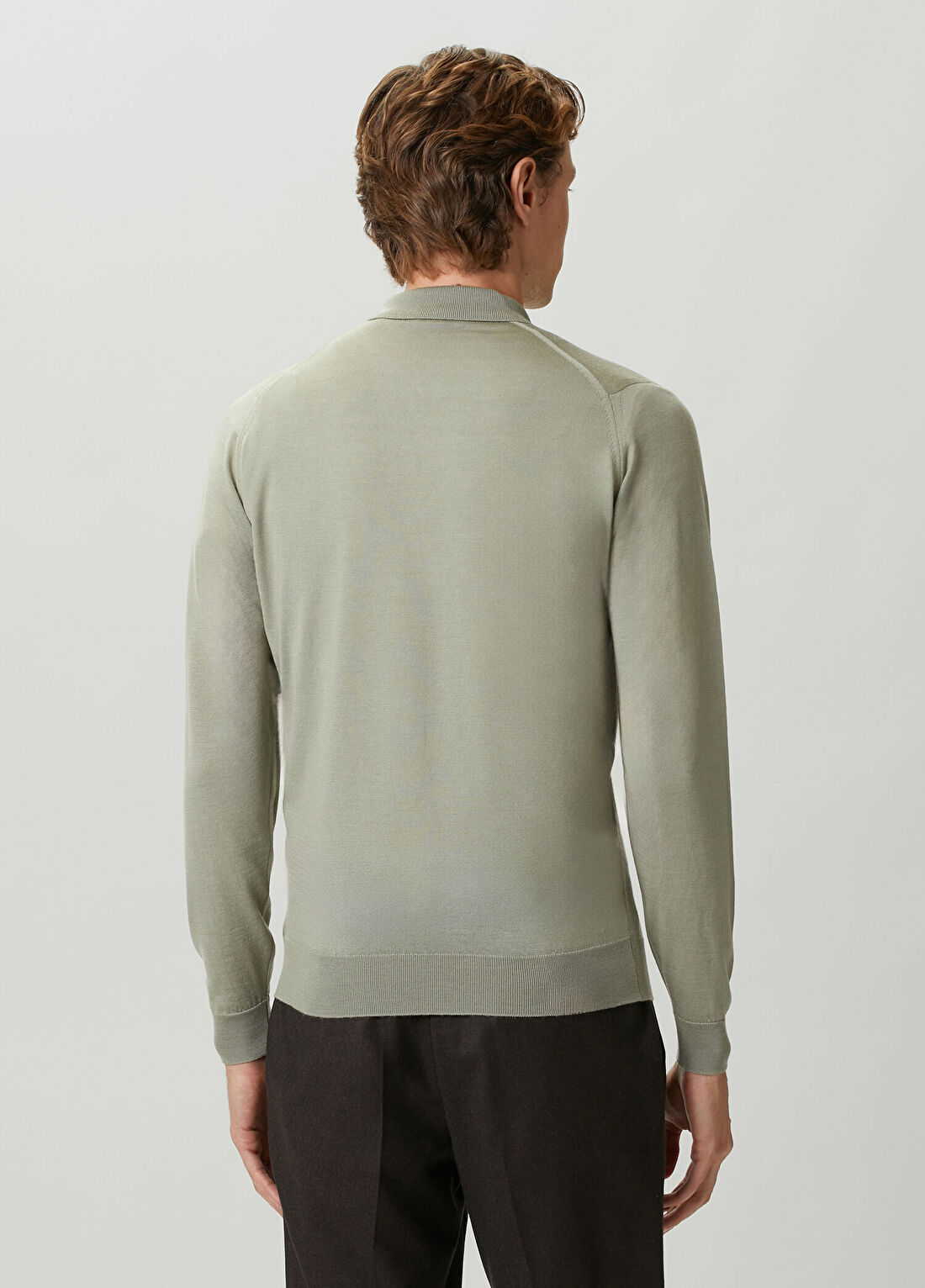 John Smedley Belpe Yeşil Polo Yaka Yün Triko görsel 4