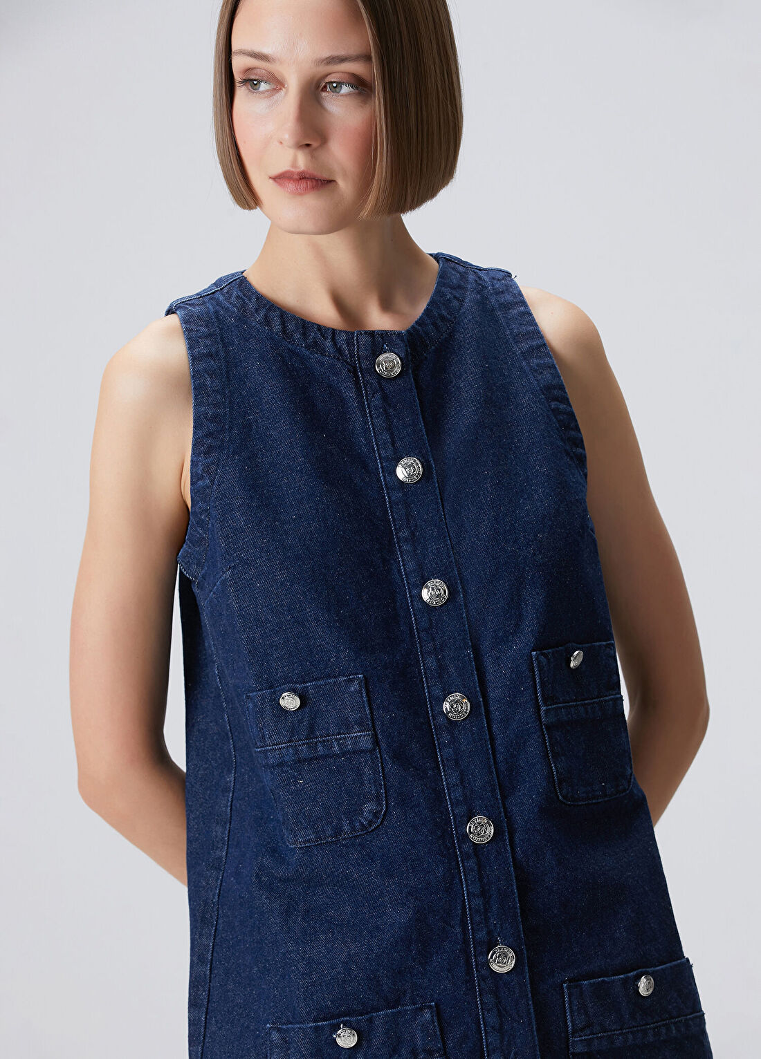 Beymen Collection Indigo Mini Denim Elbise görsel 3