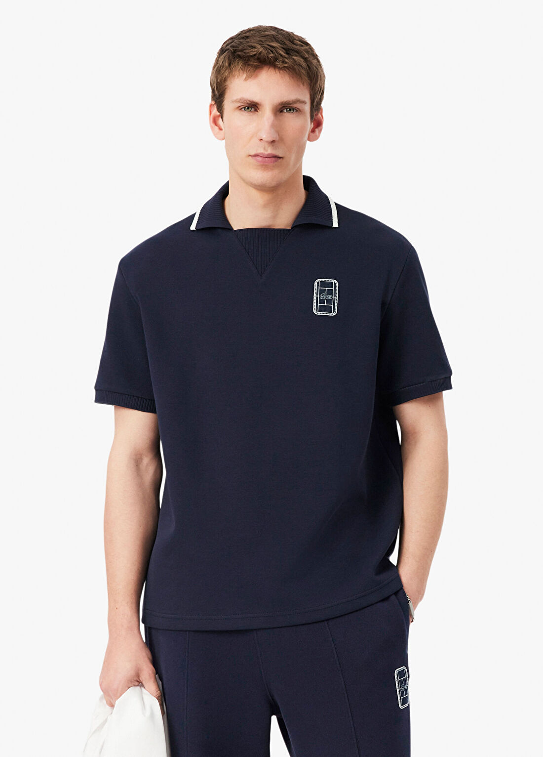 Lacoste Lacivert Loose Fit Polo Yaka Kısa Kollu Erkek T-Shirt