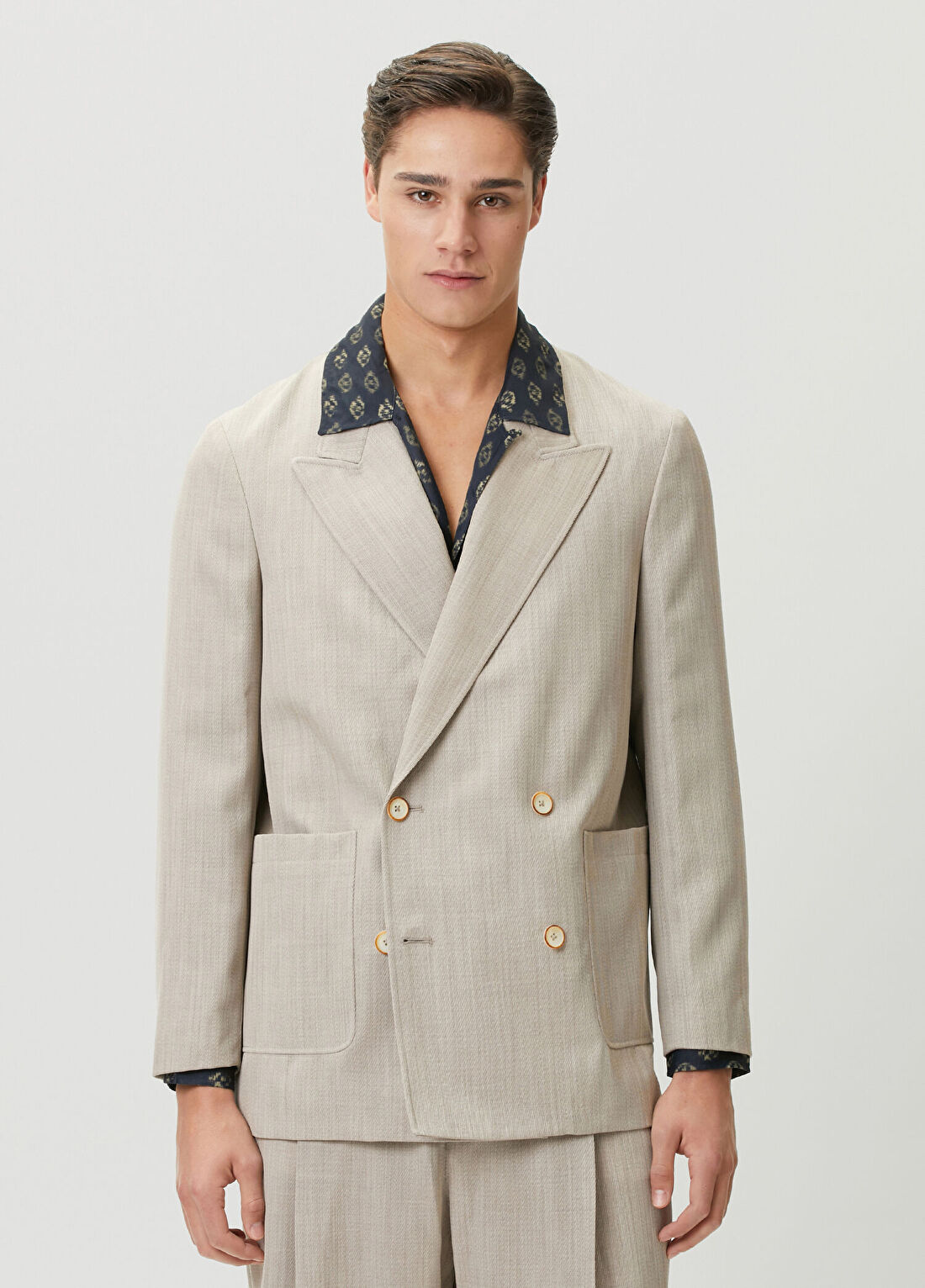 Cmmn Swdn Enea Bej Kruvaze Keten Blazer