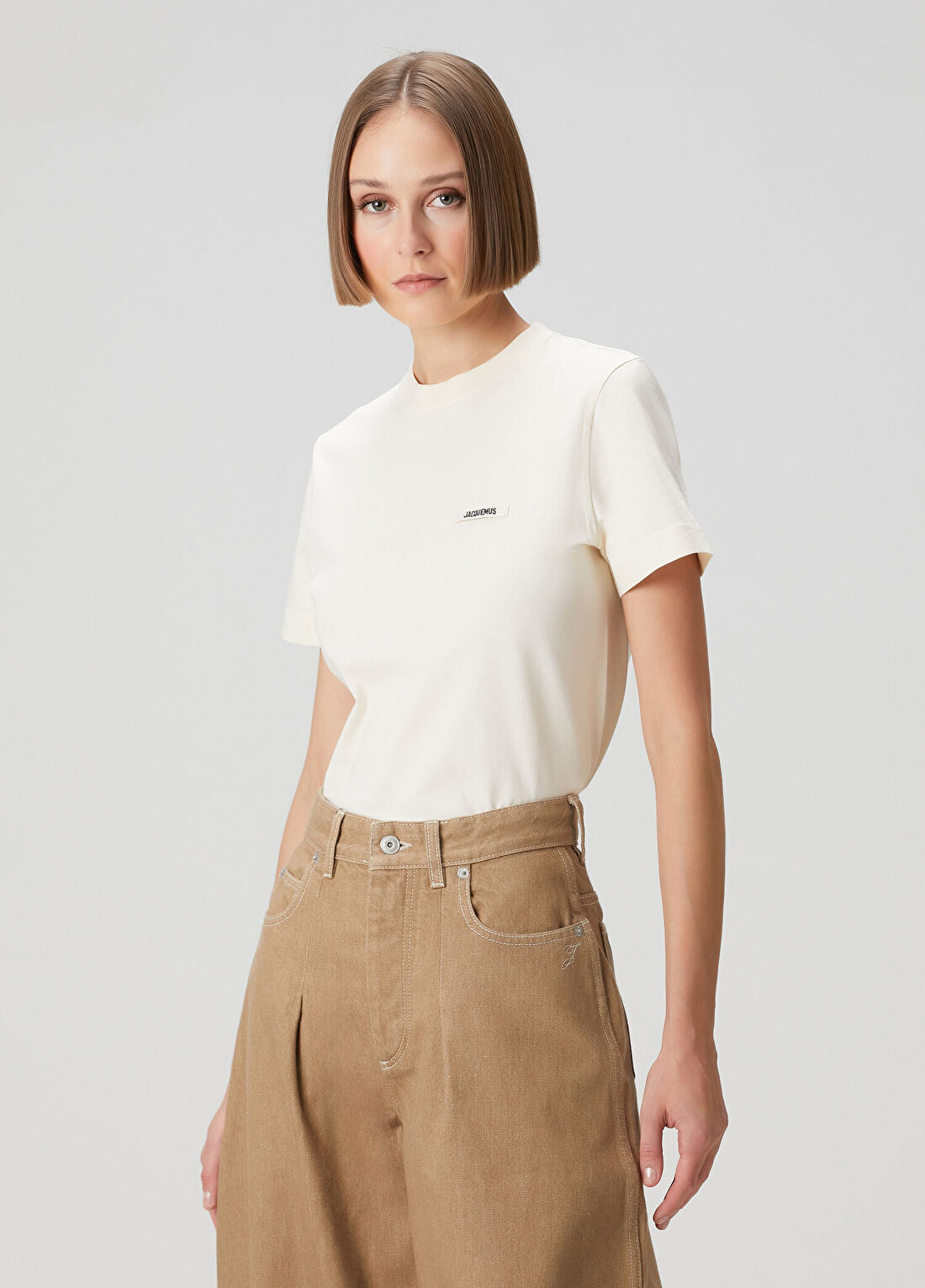 Jacquemus Açık Bej T-shirt görsel 3