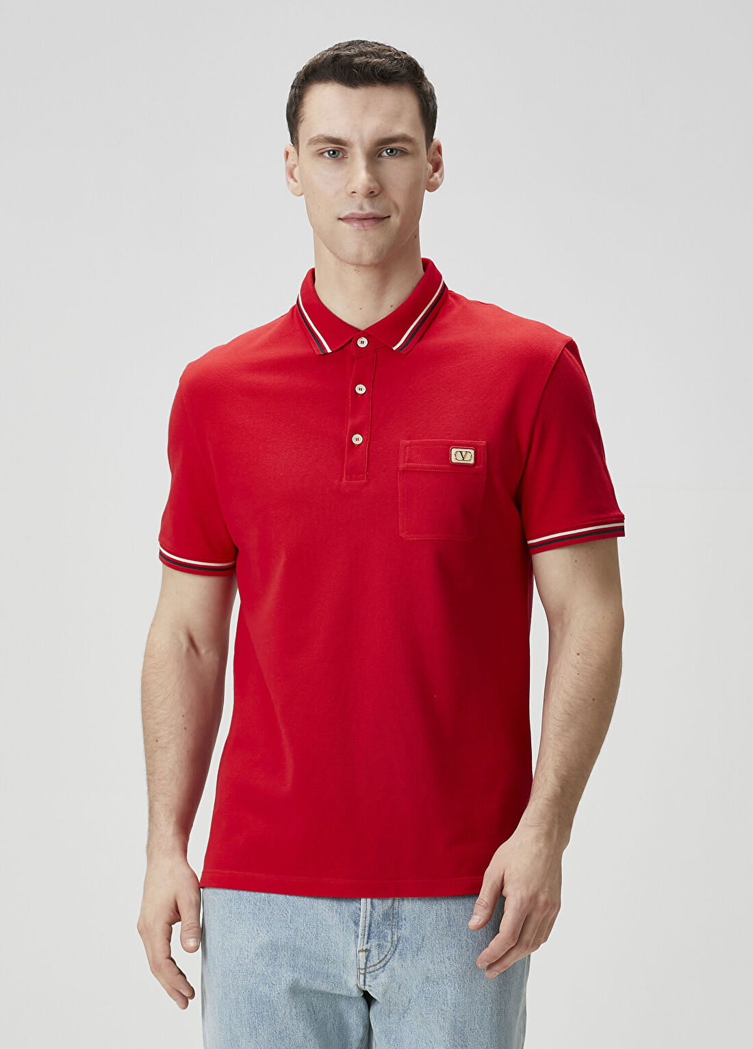 Valentino Regular Fit Kırmızı Polo Yaka T-shirt