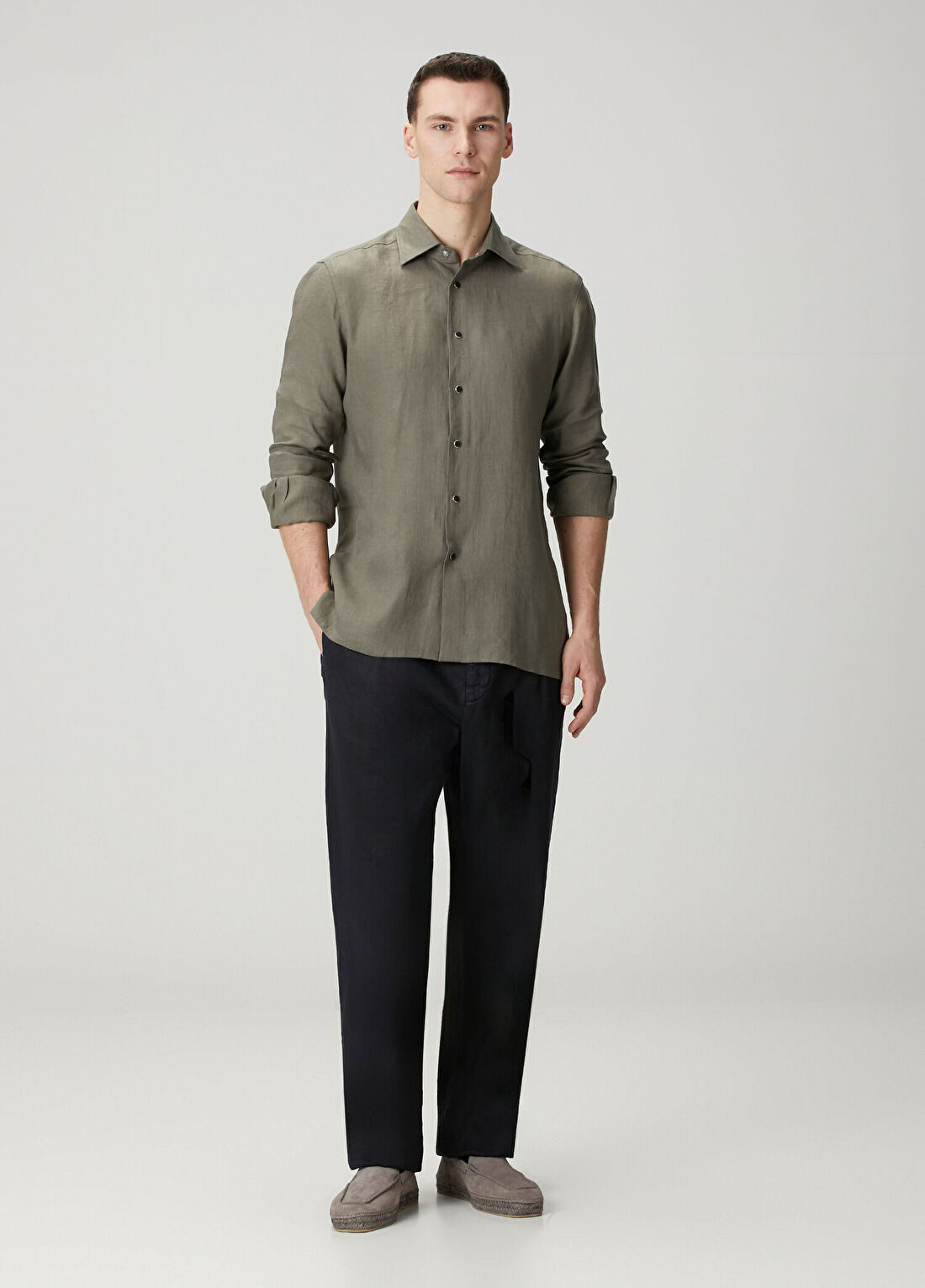 Kiton Lacivert Keten Pantolon