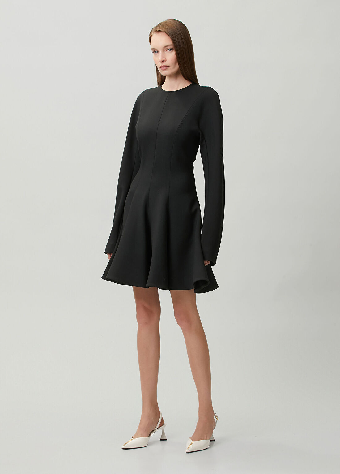 Stella McCartney Siyah Volanlı Mini Elbise görsel 2