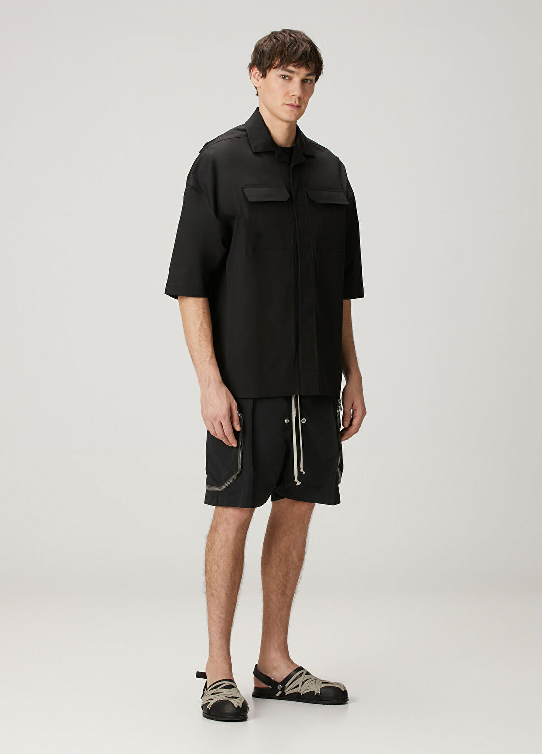 Rick Owens Siyah Gömlek görsel 2