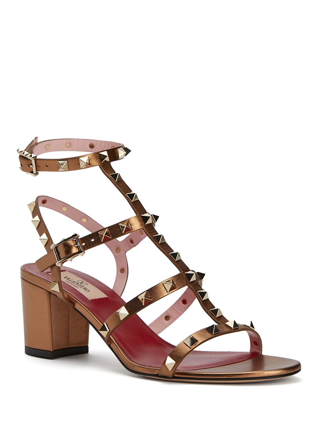 Valentino Garavani Rockstud Bronz Kadın Deri Sandalet görsel 2