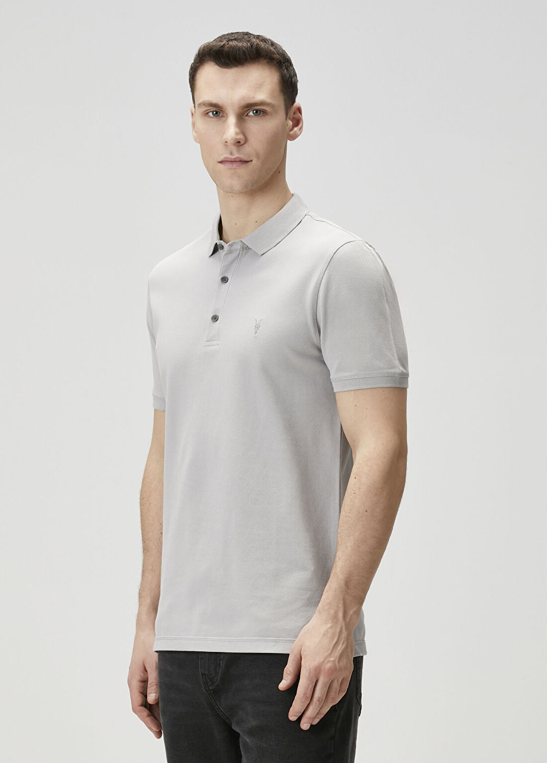 AllSaints Reform Gri Polo T-shirt görsel 3