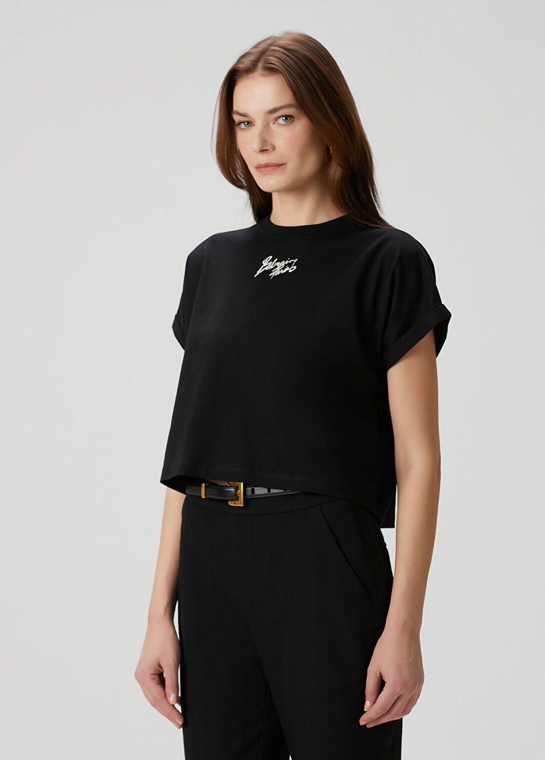 Balmain Siyah Logolu T-shirt