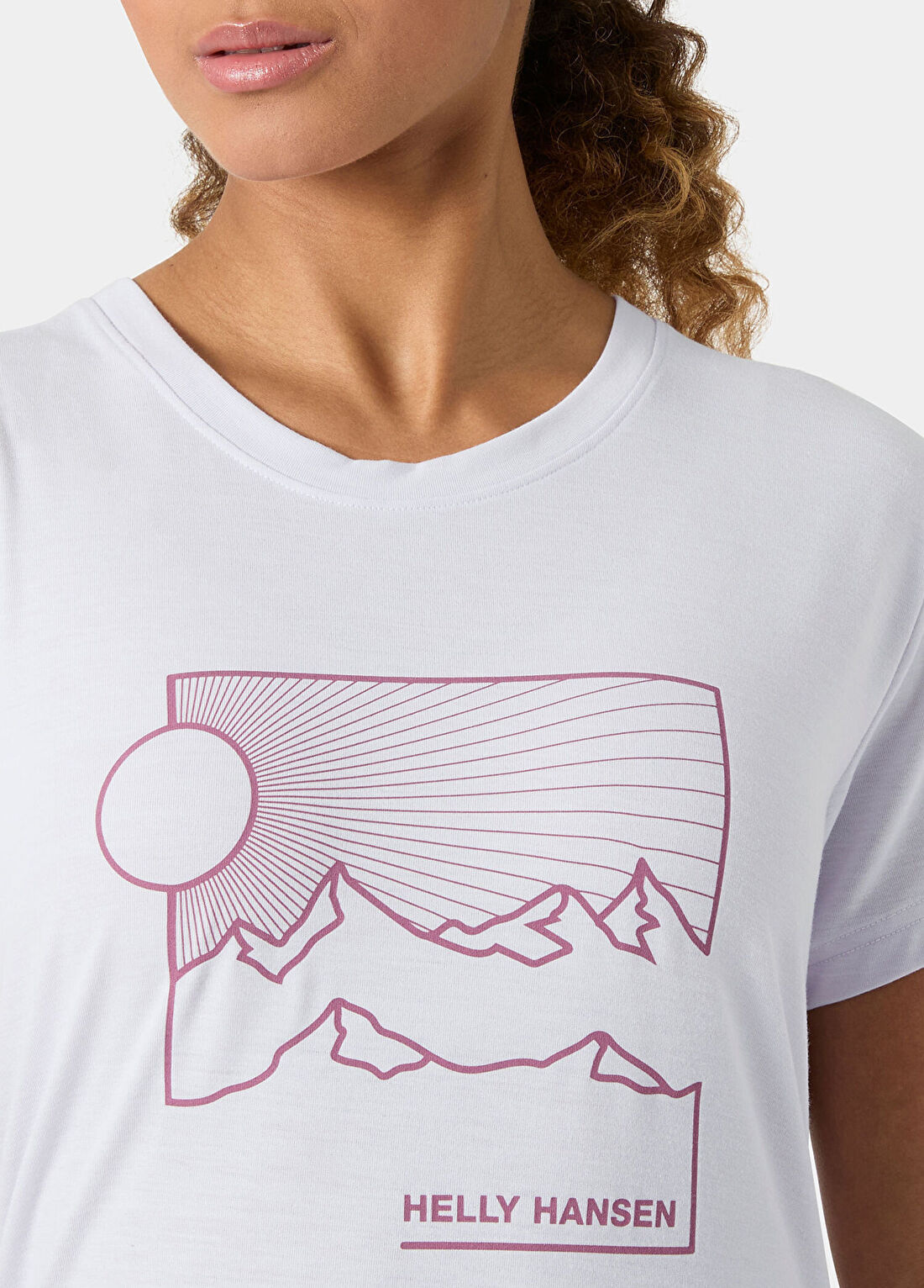 Helly Hansen W Skog Recycled Graphic Purple Reflections Kısa Kollu Kadın T-Shirt görsel 3