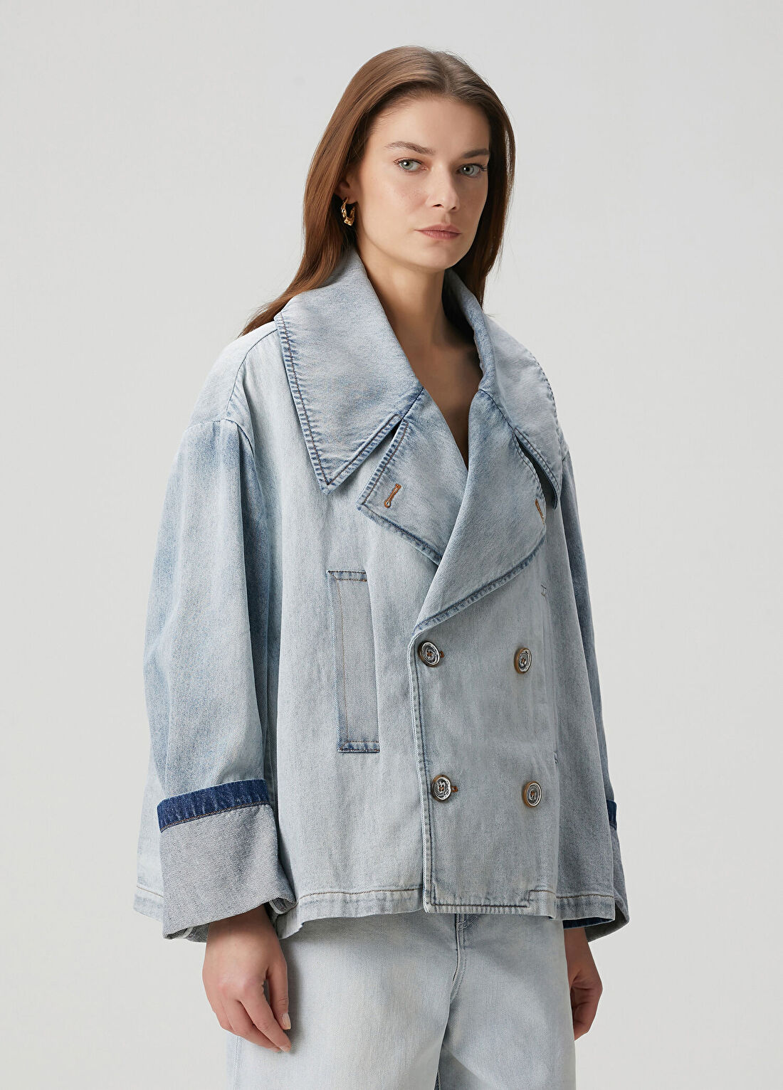 MM6 Maison Margiela Açık Mavi Denim Ceket görsel 3