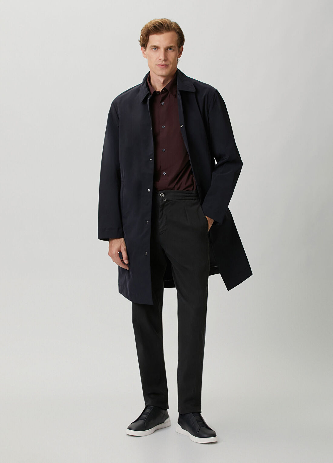 Emporio Armani Lacivert Pardösü görsel 2