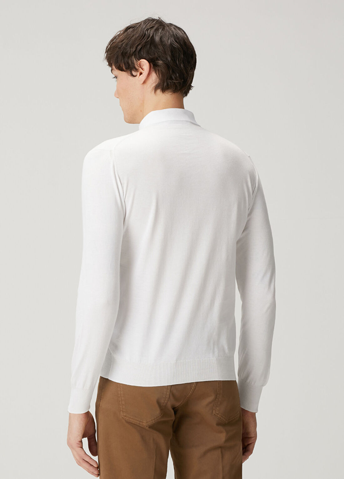 Kiton Beyaz Polo Yaka Triko görsel 4