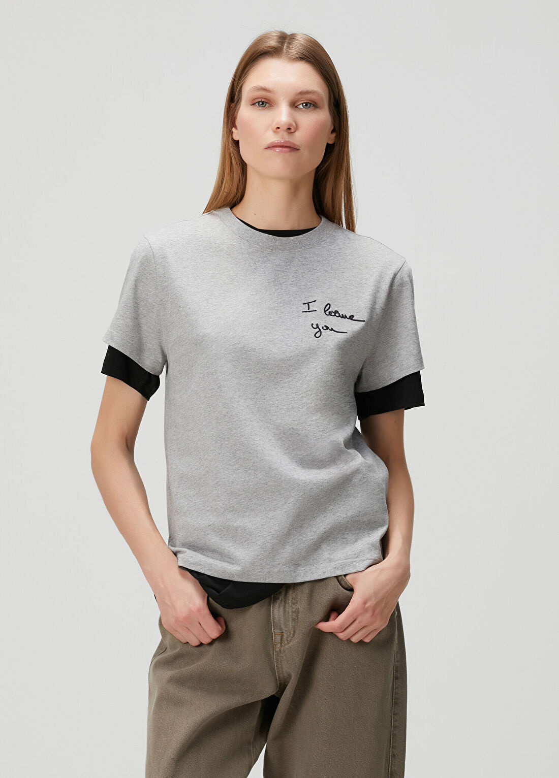 Loewe Regular Fit Gri T-shirt