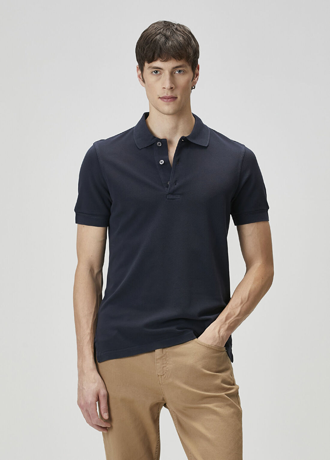 Tom Ford Lacivert Polo Yaka T-shirt