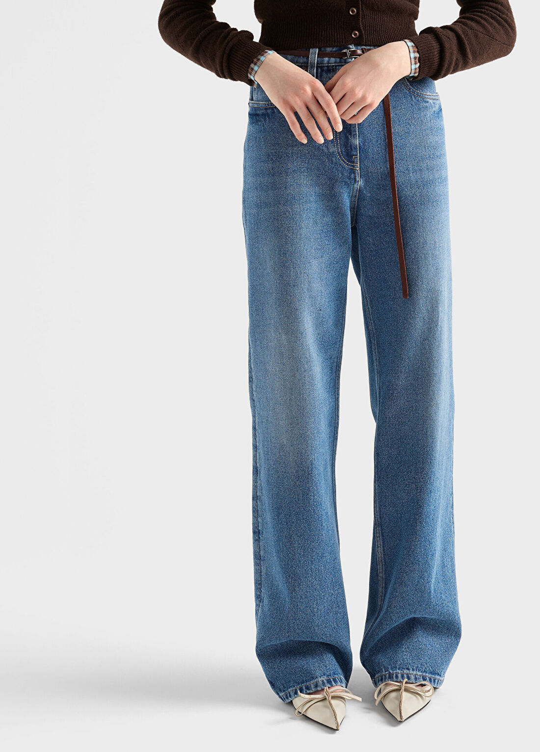 Prada Mavi Kadın Denim Pantolon görsel 3