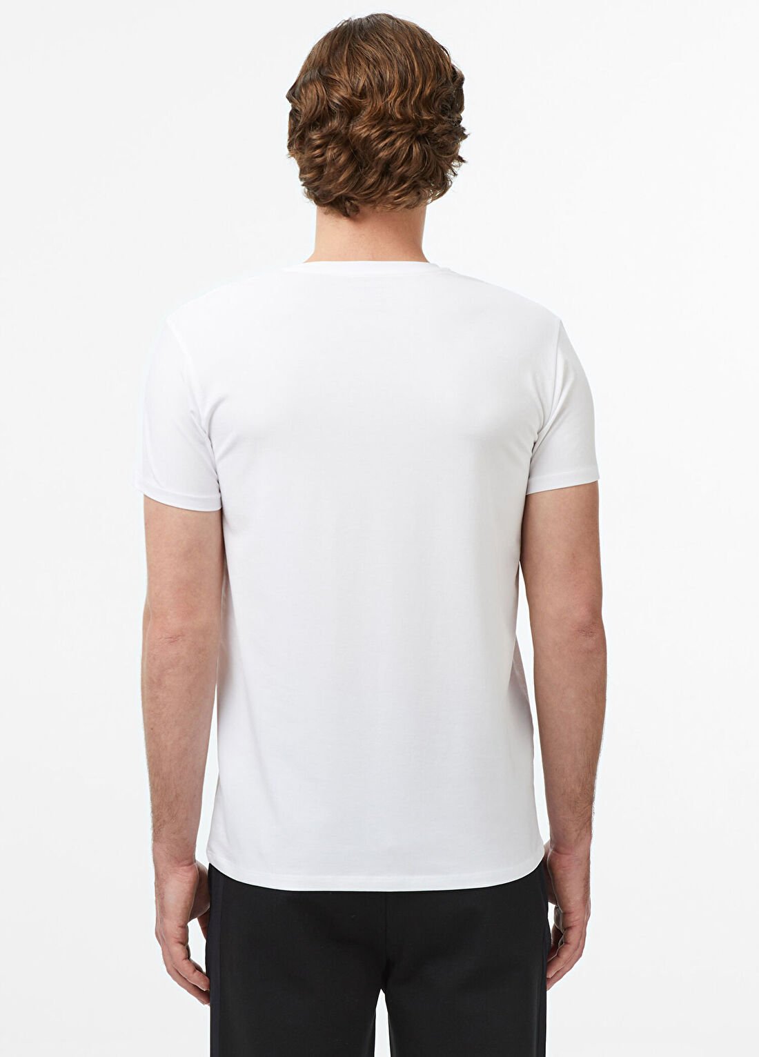 Lacoste Beyaz V Yaka Slim Fit Kısa Kollu Erkek T-Shirt görsel 2