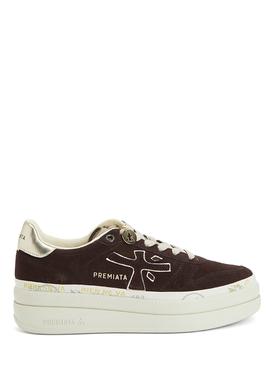 Premiata Kahve Beyaz Kadın Deri Sneaker
