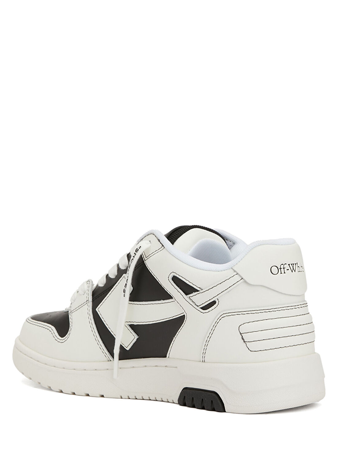 Off-White Siyah Beyaz Kadın Deri Sneaker görsel 3