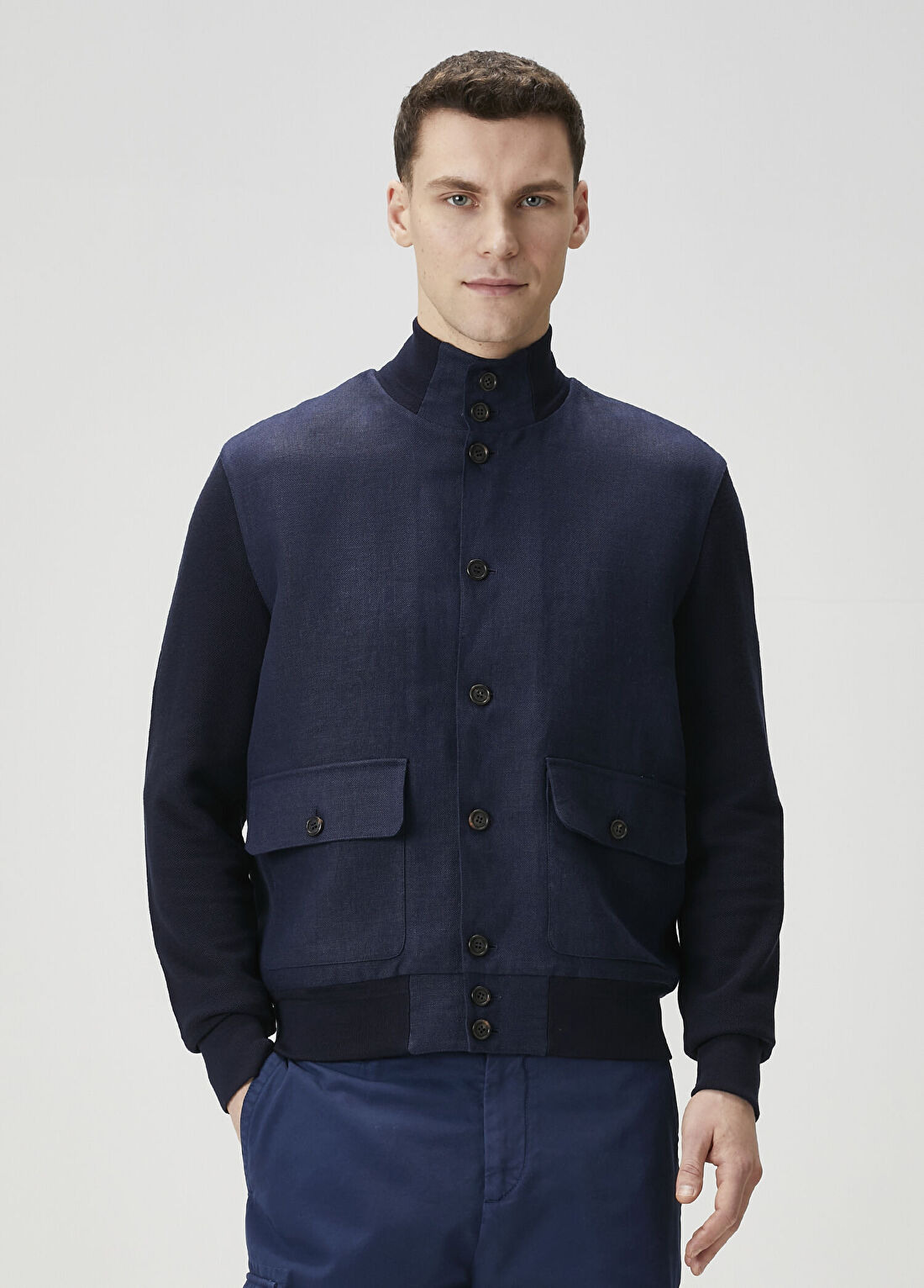 Ralph Lauren Purple Label Lacivert İpek Mont