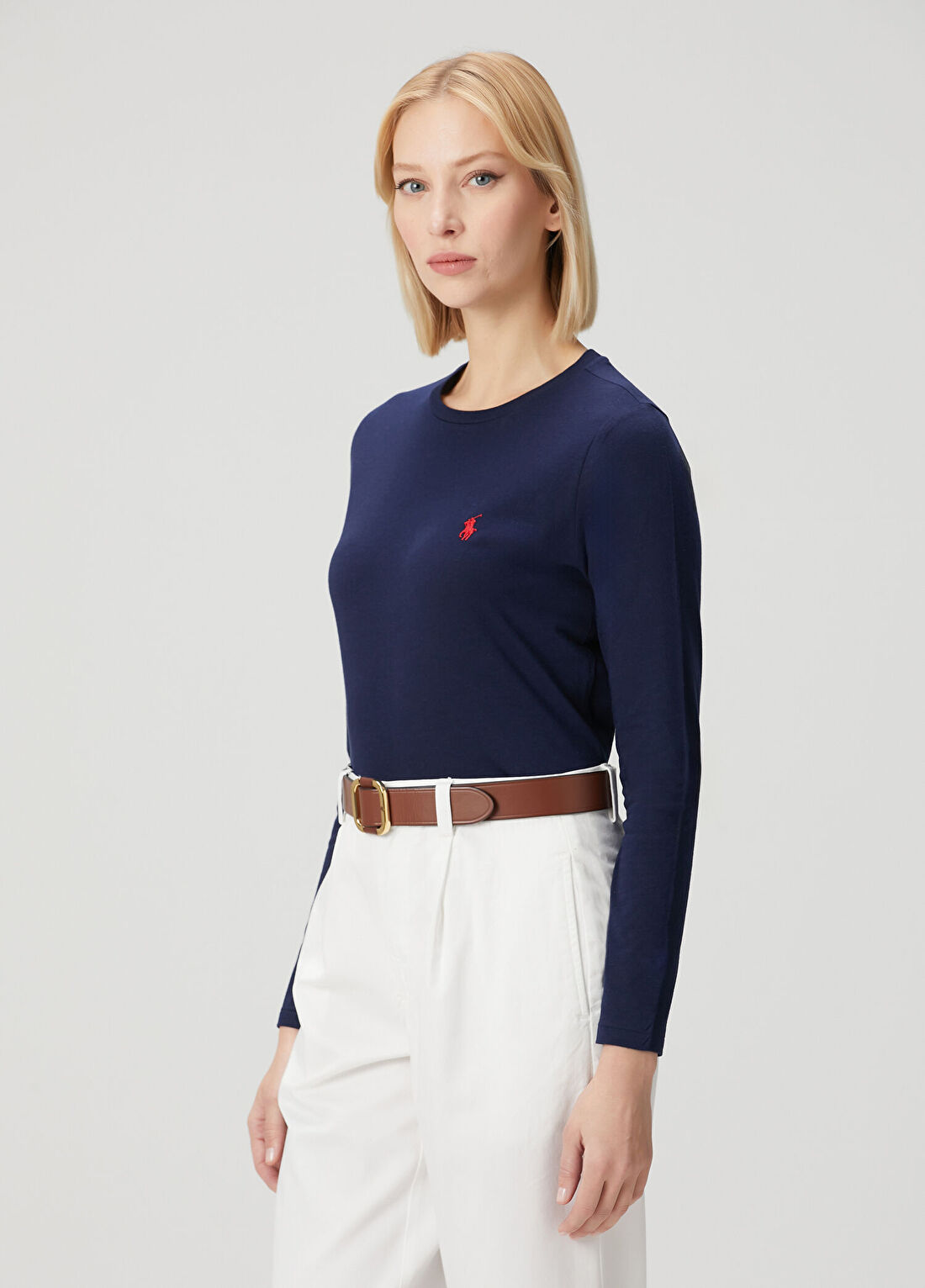 Polo Ralph Lauren Lacivert Logo Detaylı T-shirt görsel 3