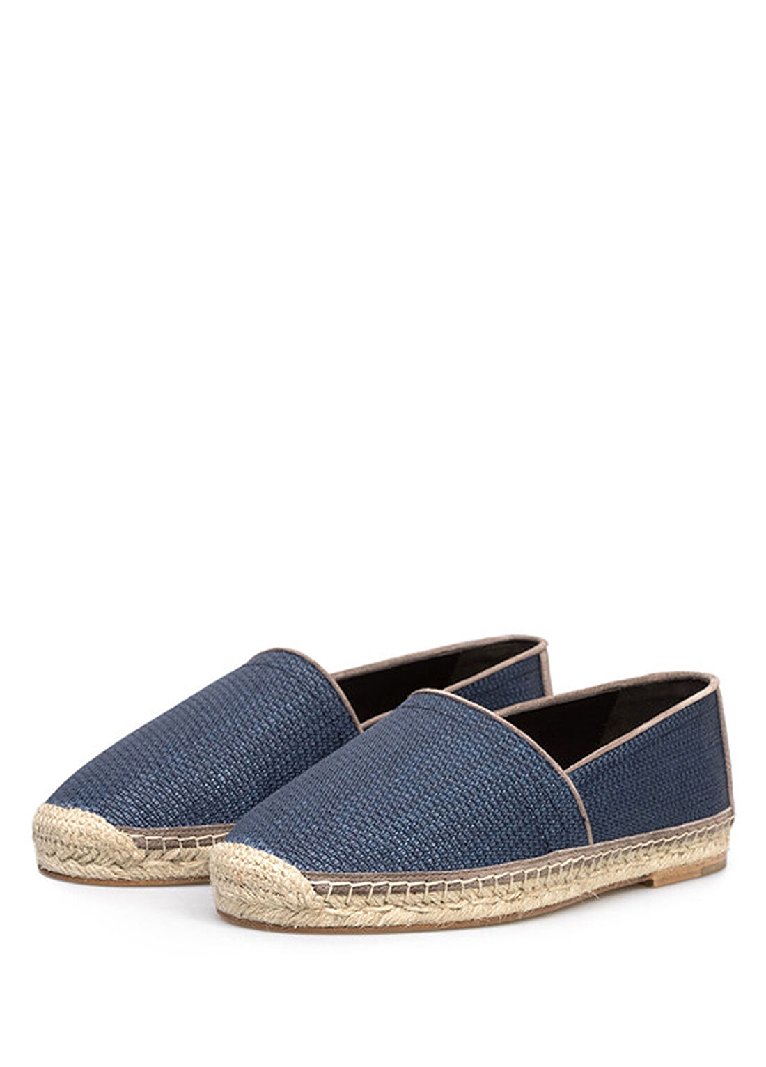 Brunello Cucinelli Lacivert Erkek Deri Espadril görsel 2