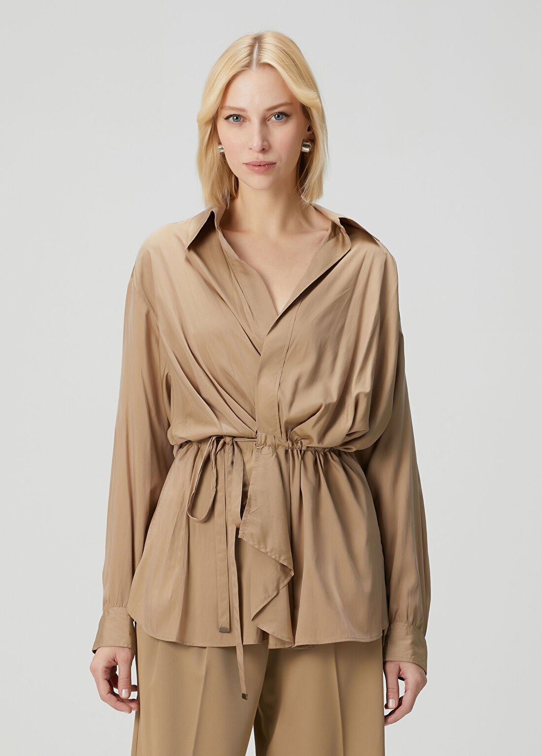 Isabel Marant Keren Haki Büzgülü Gömlek