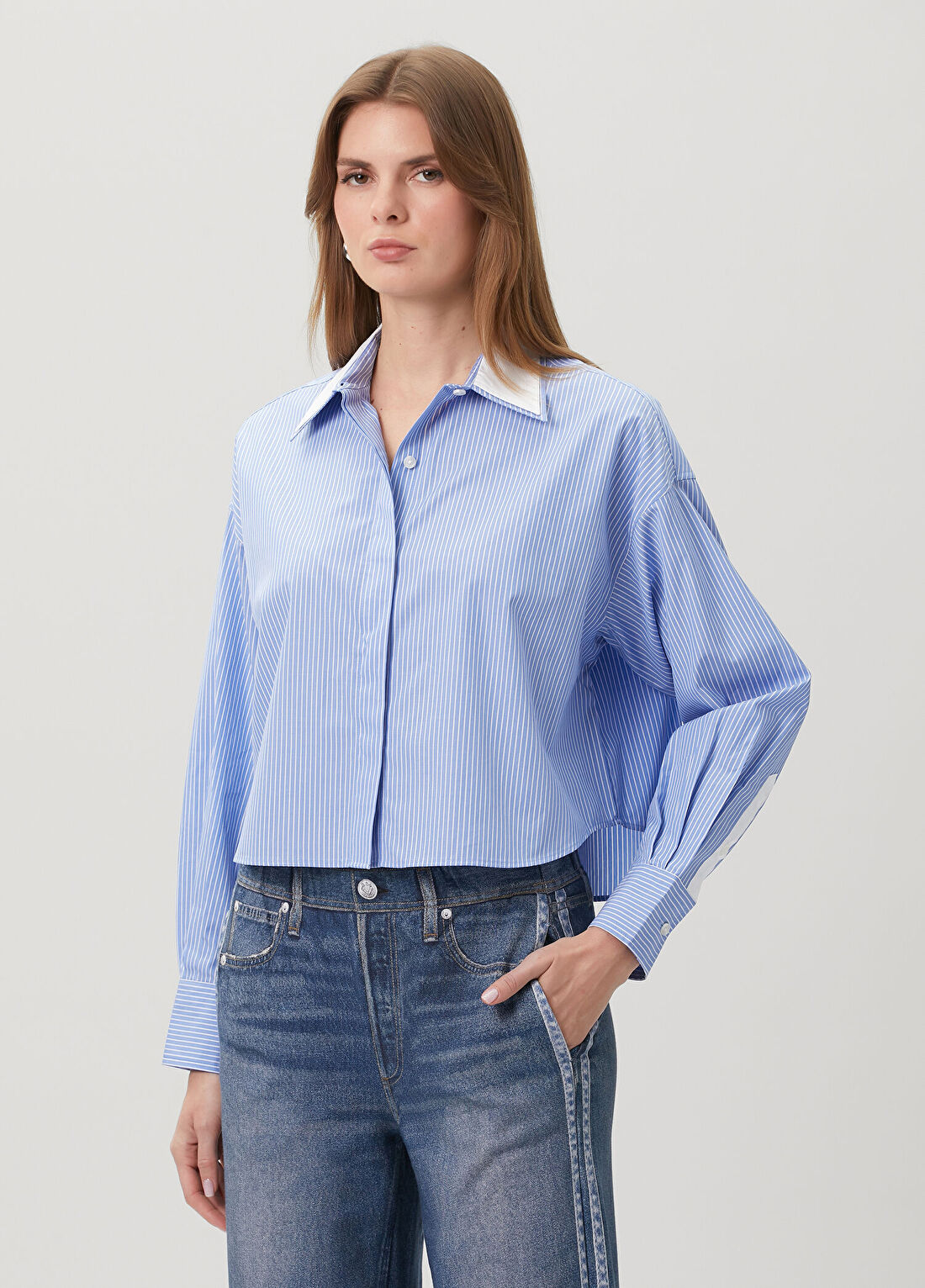 Rag&Bone Marin Mavi Çizgili Gömlek görsel 3