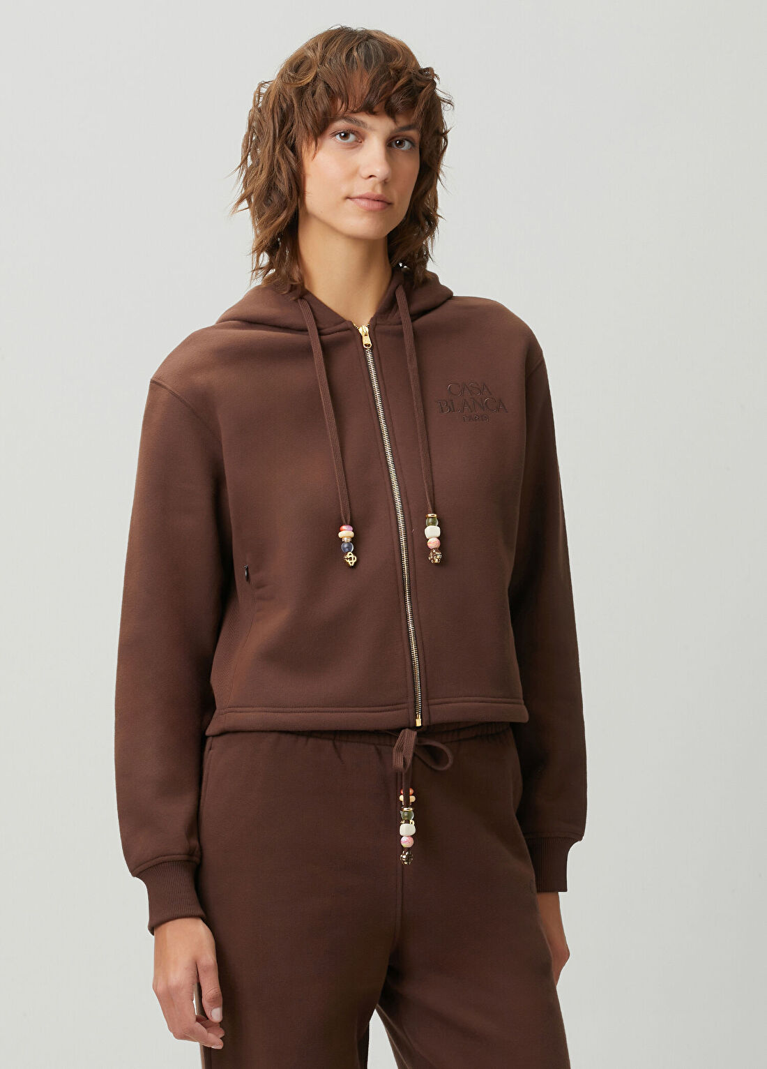 Casablanca Kahverengi Kapüşonlu Sweatshirt