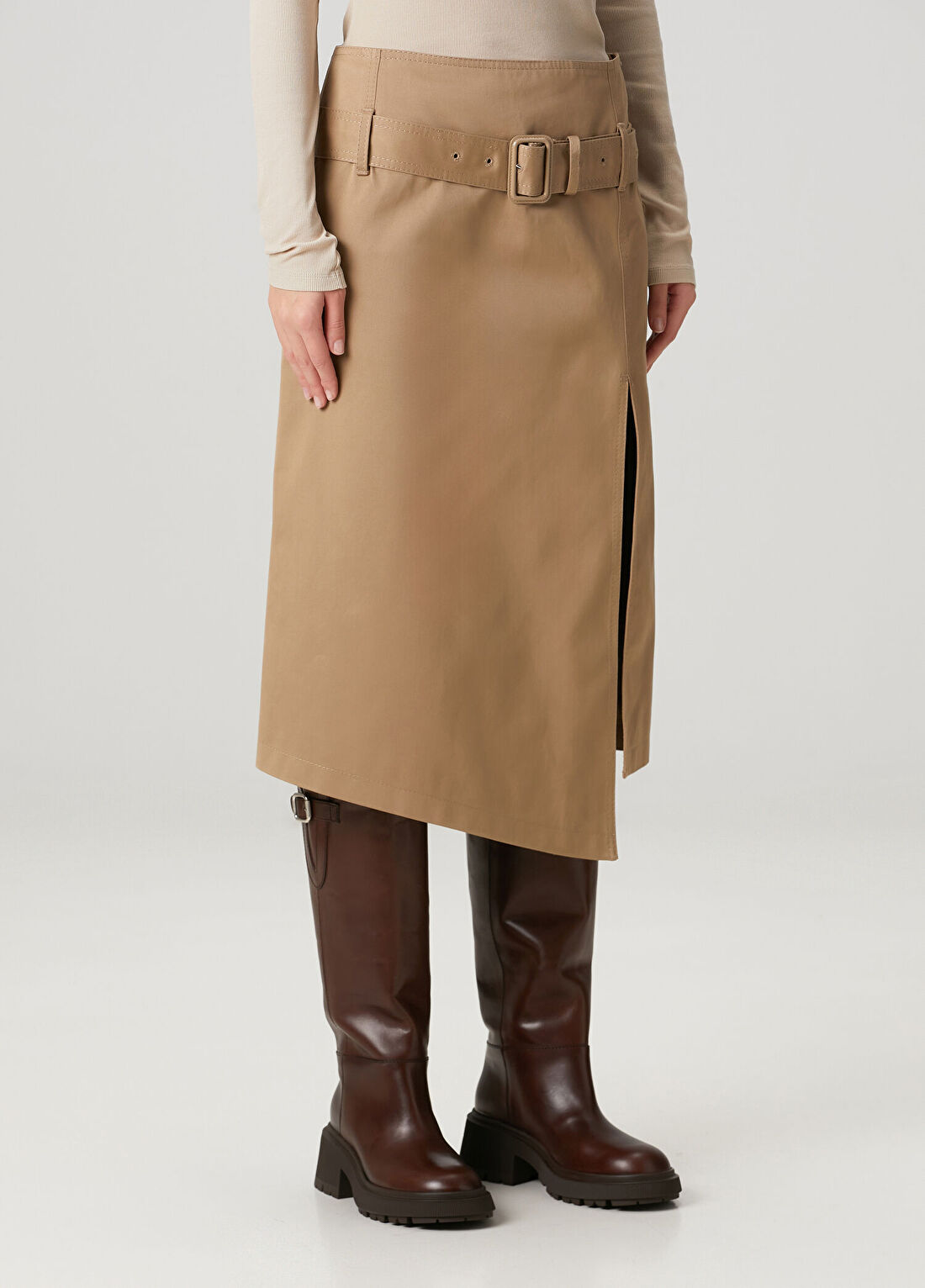 Acne Studios Koyu Bej Midi Etek görsel 3