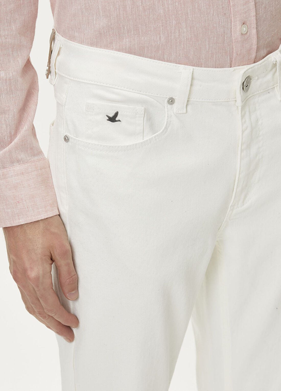 Beymen Club Kırık Beyaz Slim Fit Jean Pantolon görsel 3