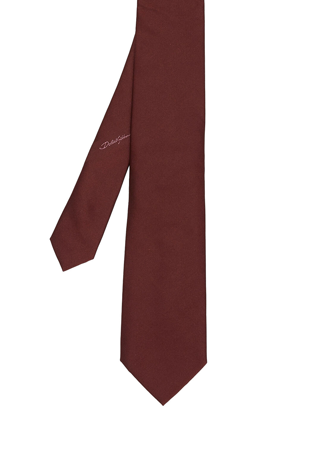 Dolce&Gabbana Bordo Logolu İpek Kravat