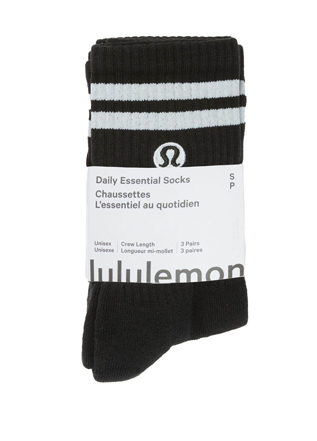 lululemon Daily Essential Siyah Beyaz Kadın 3lü Çorap Seti
