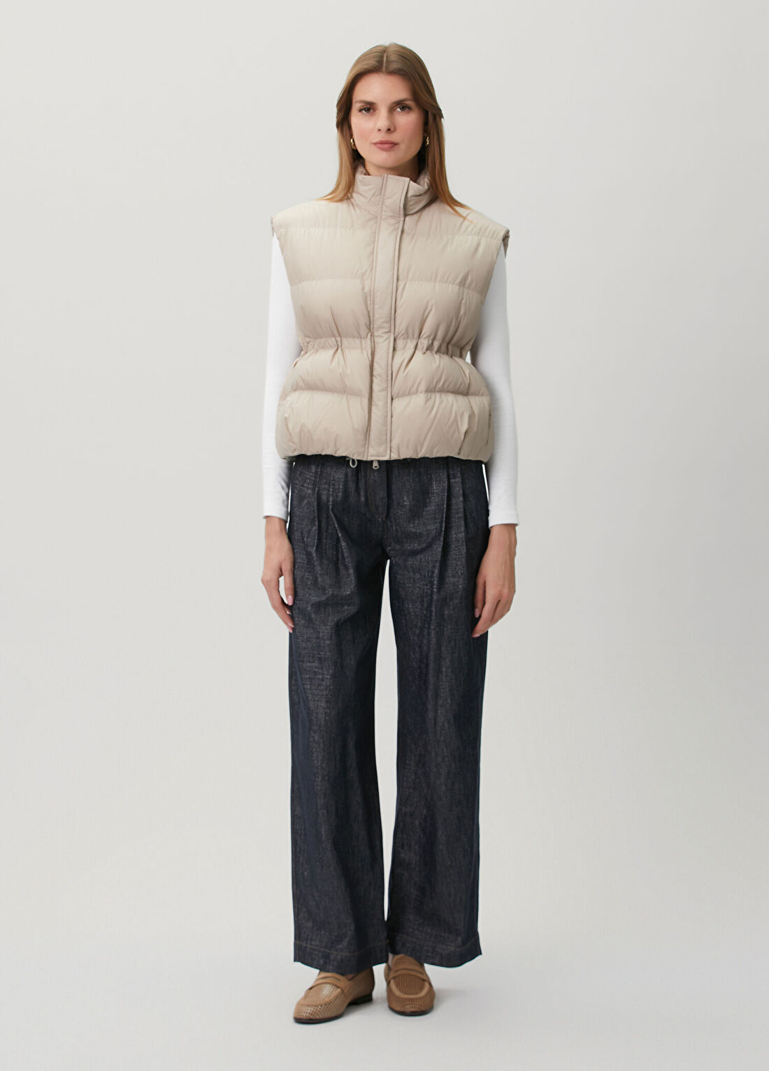 Brunello Cucinelli Bej Puffer Yelek görsel 2