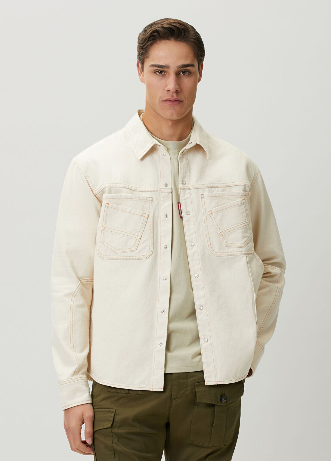 Dsquared2 Kırık Beyaz Denim Ceket
