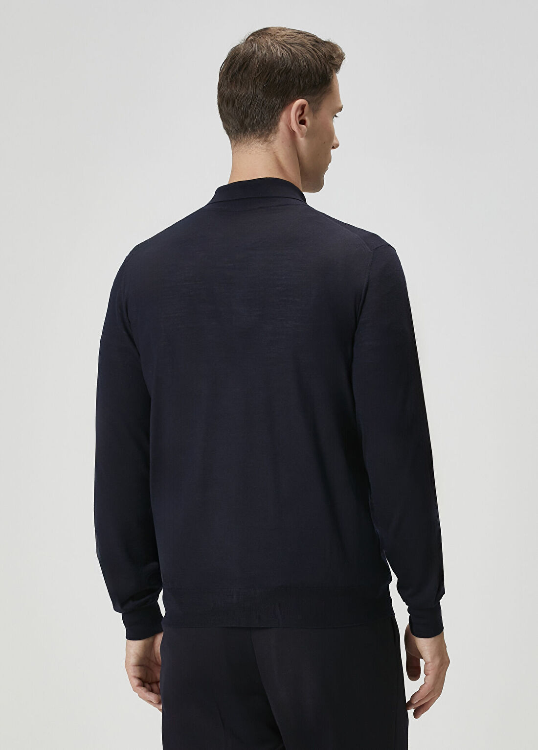 Corneliani Lacivert Polo Yün Triko görsel 4