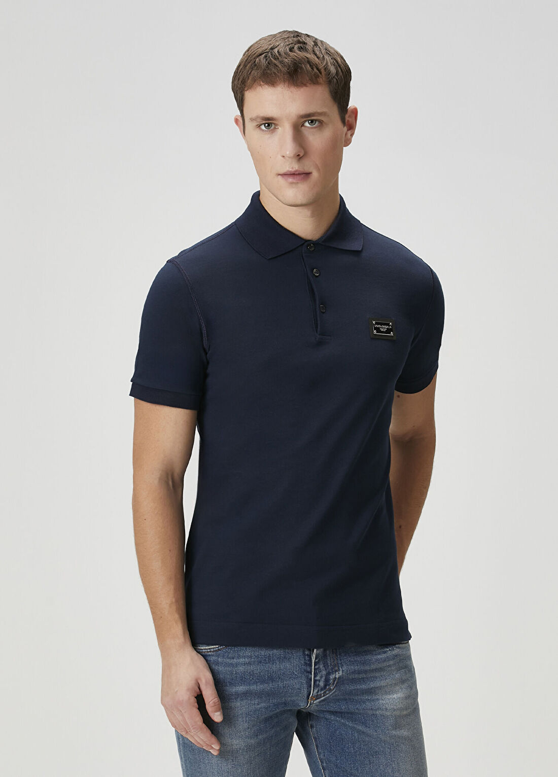 Dolce&Gabbana Lacivert Polo Yaka T-shirt