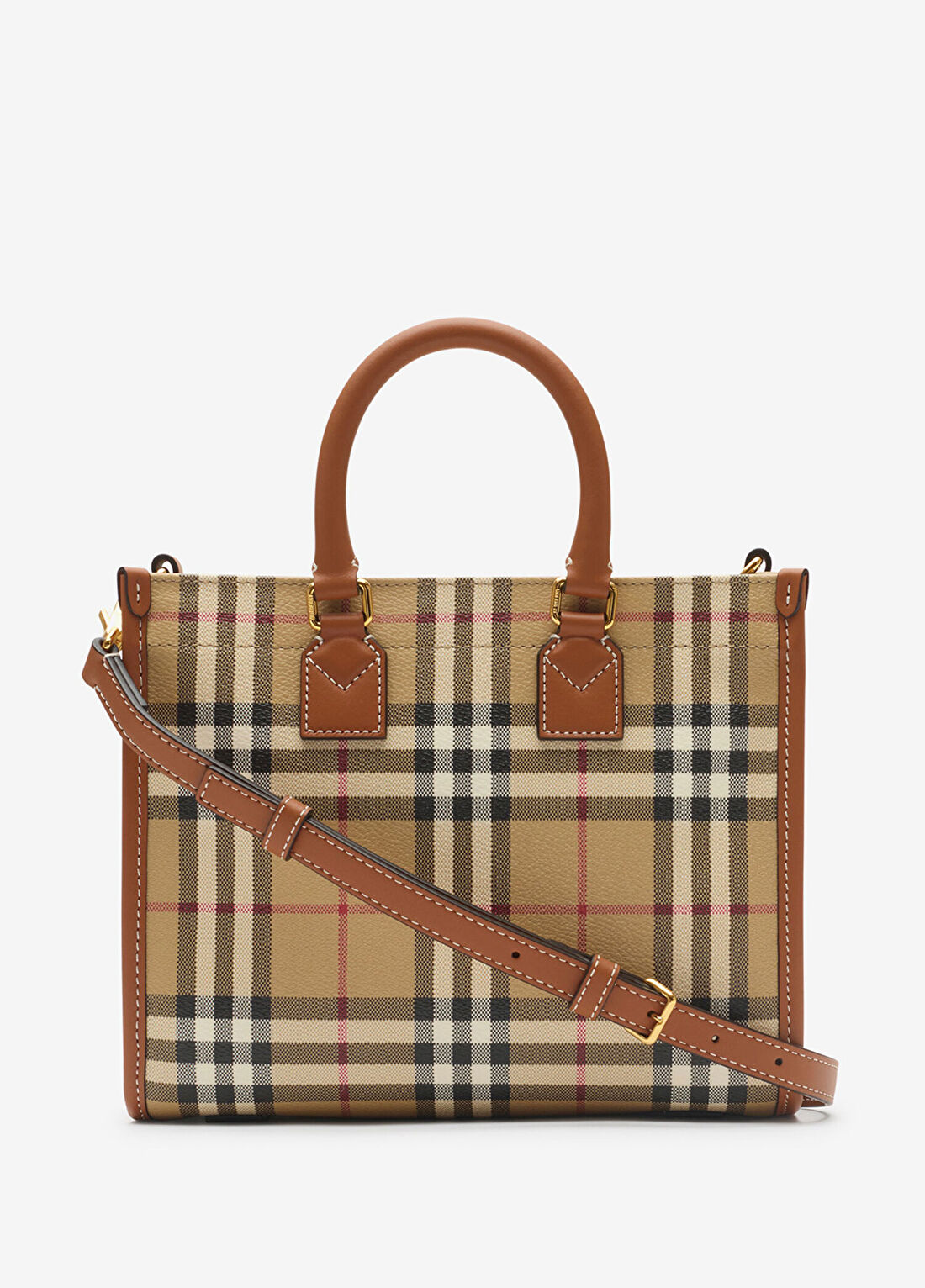 Burberry Bej Deri Kadın Omuz Çantası görsel 3