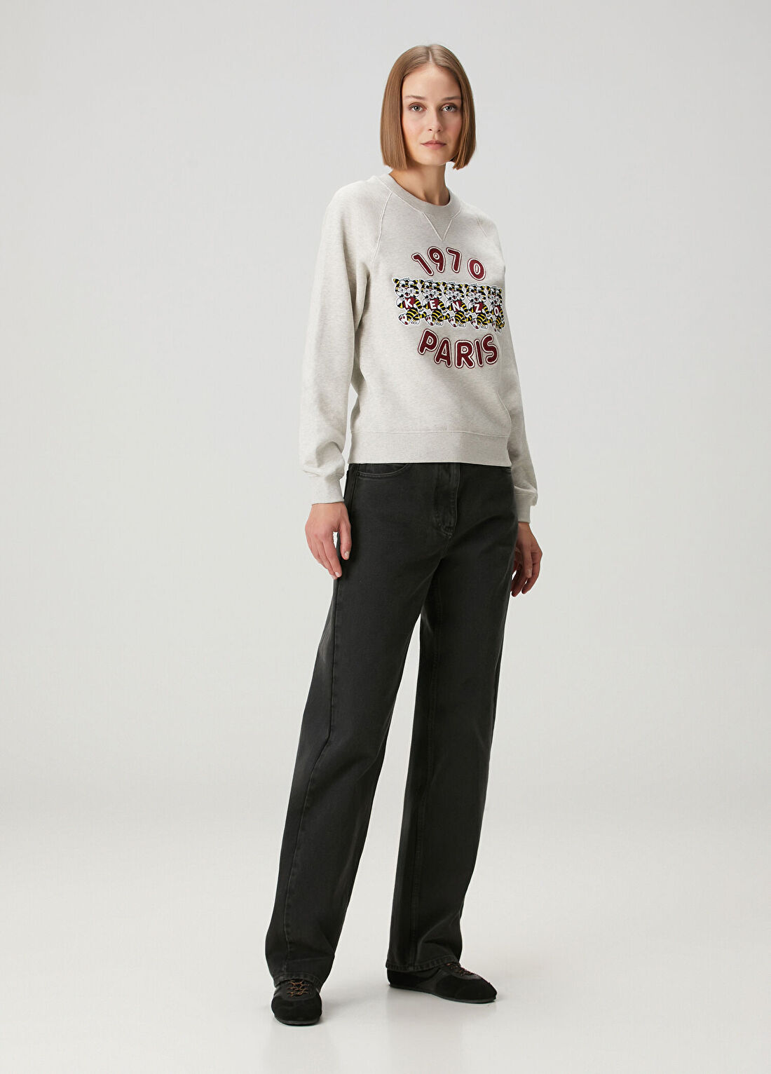 Kenzo Wild Tiger Açık Gri Sweatshirt görsel 2