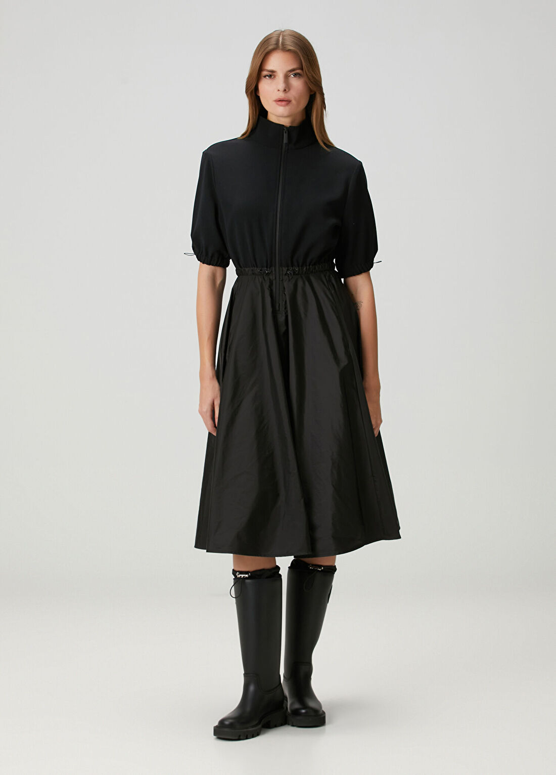 Moncler Siyah Midi Elbise