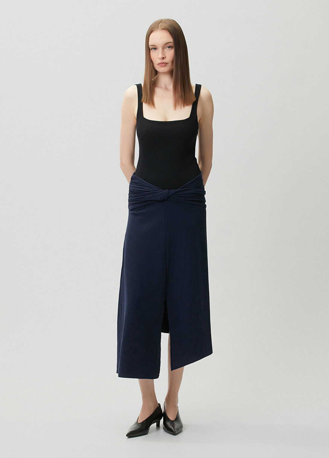 Victoria Beckham Lacivert Asimetrik Etek