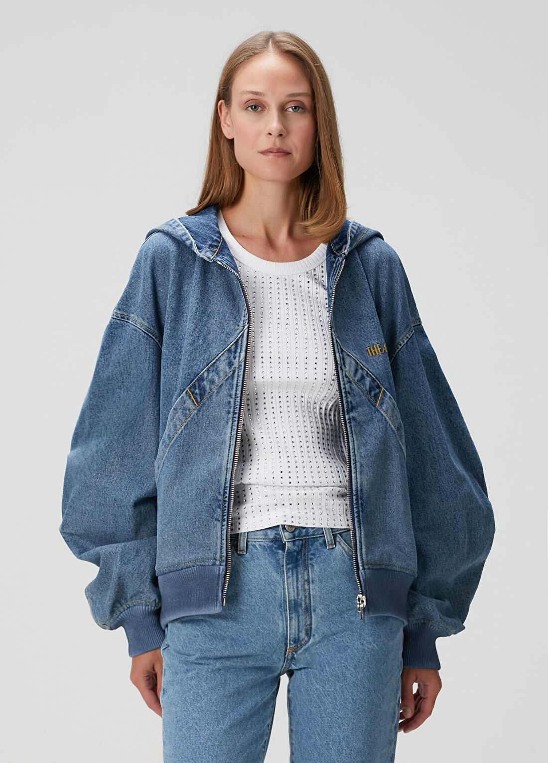 The Attico Mavi Oversize Denim Ceket